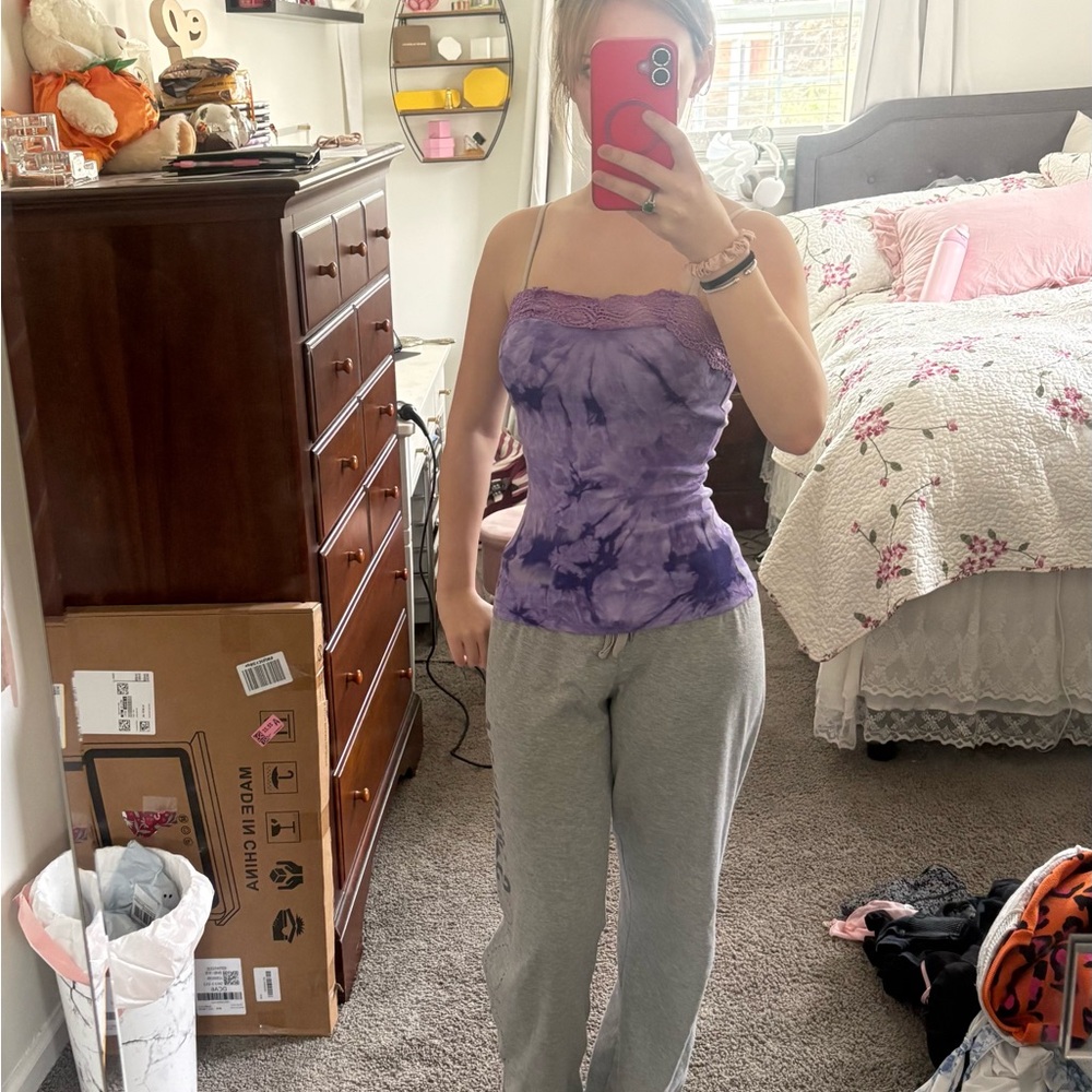 PLAYBOY Purple Tie-Dye Tube Top